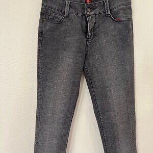 Sasson Ooh La La Women’s Skinny Leg Shuffle Jeans Gray Stretch Bling Pocket SZ6